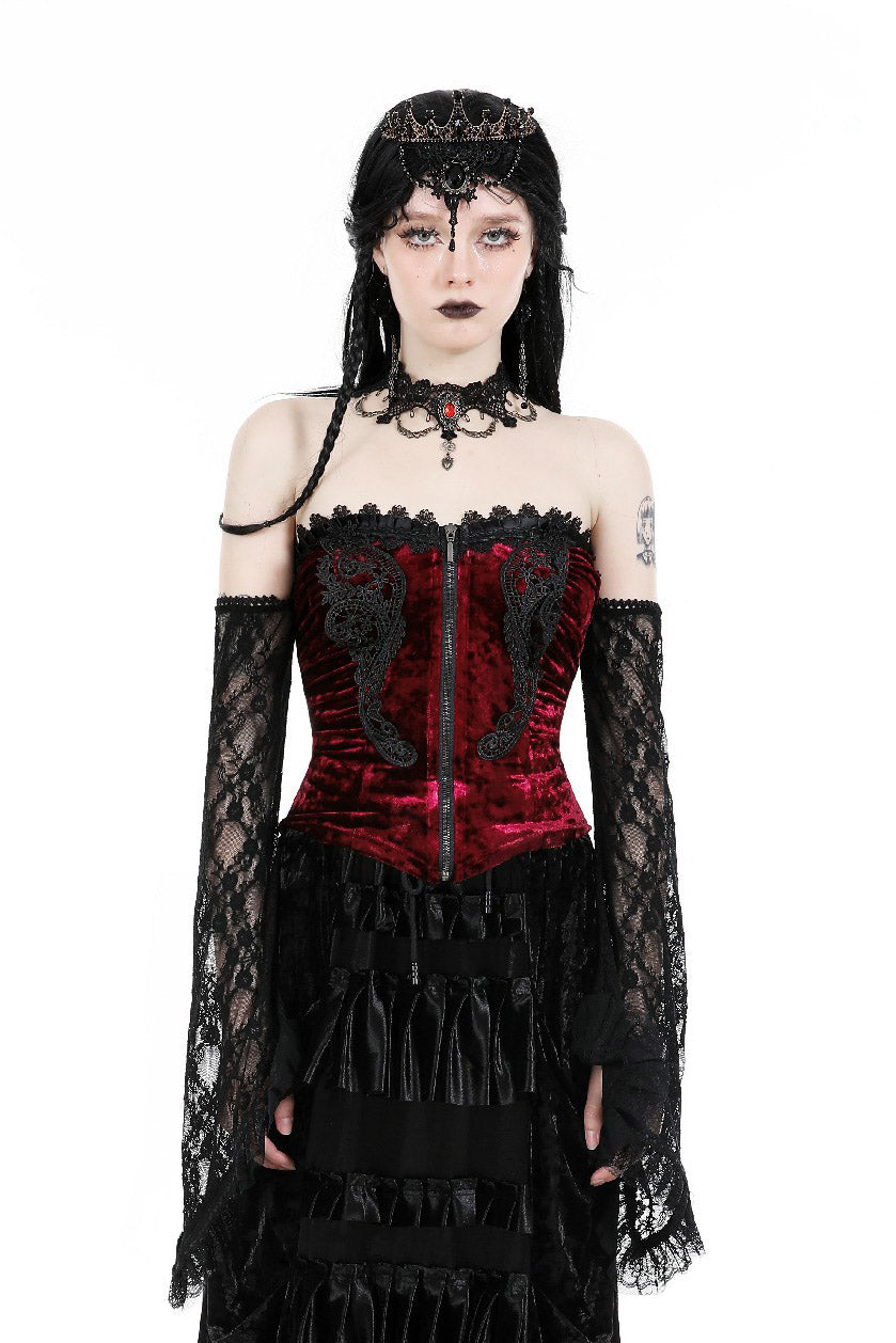 womens sexy vampire goth black and red corset