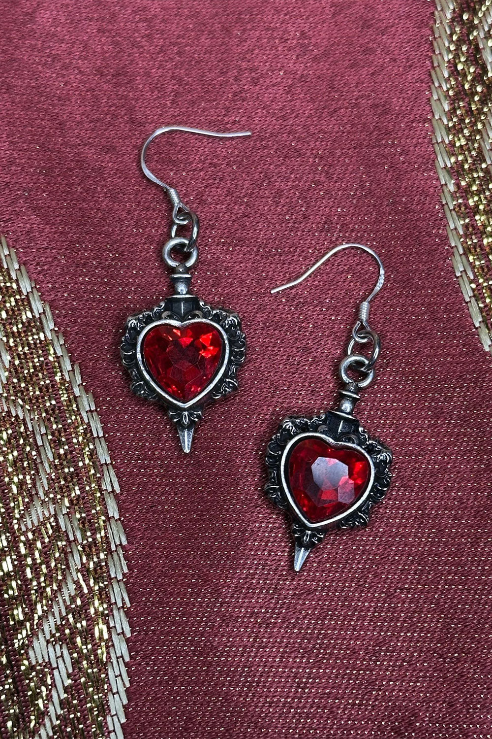sword heart earrings