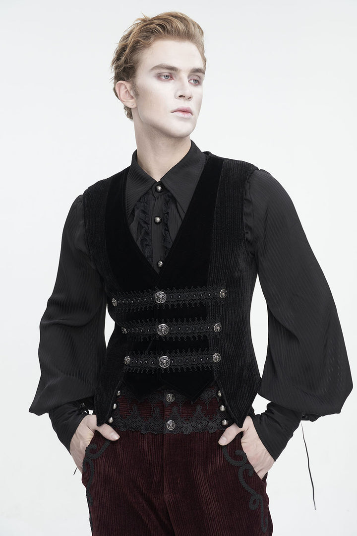 black velvet mens gothic vest by devil fashion