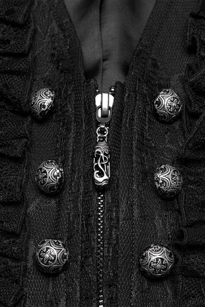 ornate buttoned lace vest