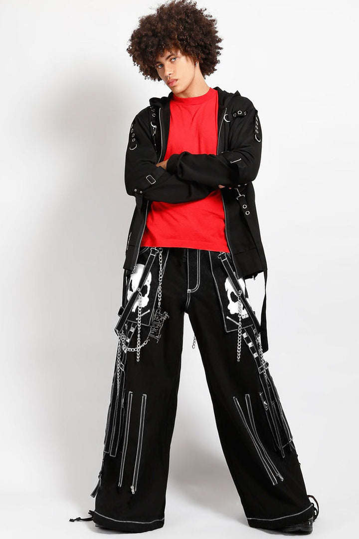 tripp NYC baggy black skull pants