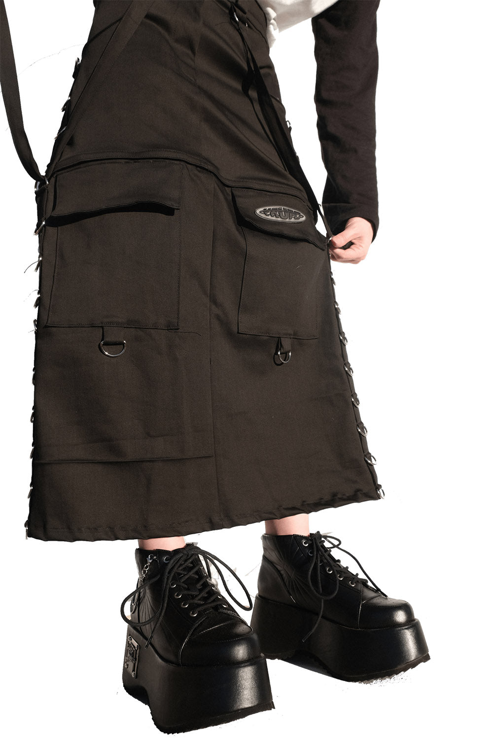 womens baggy goth maxi skirt