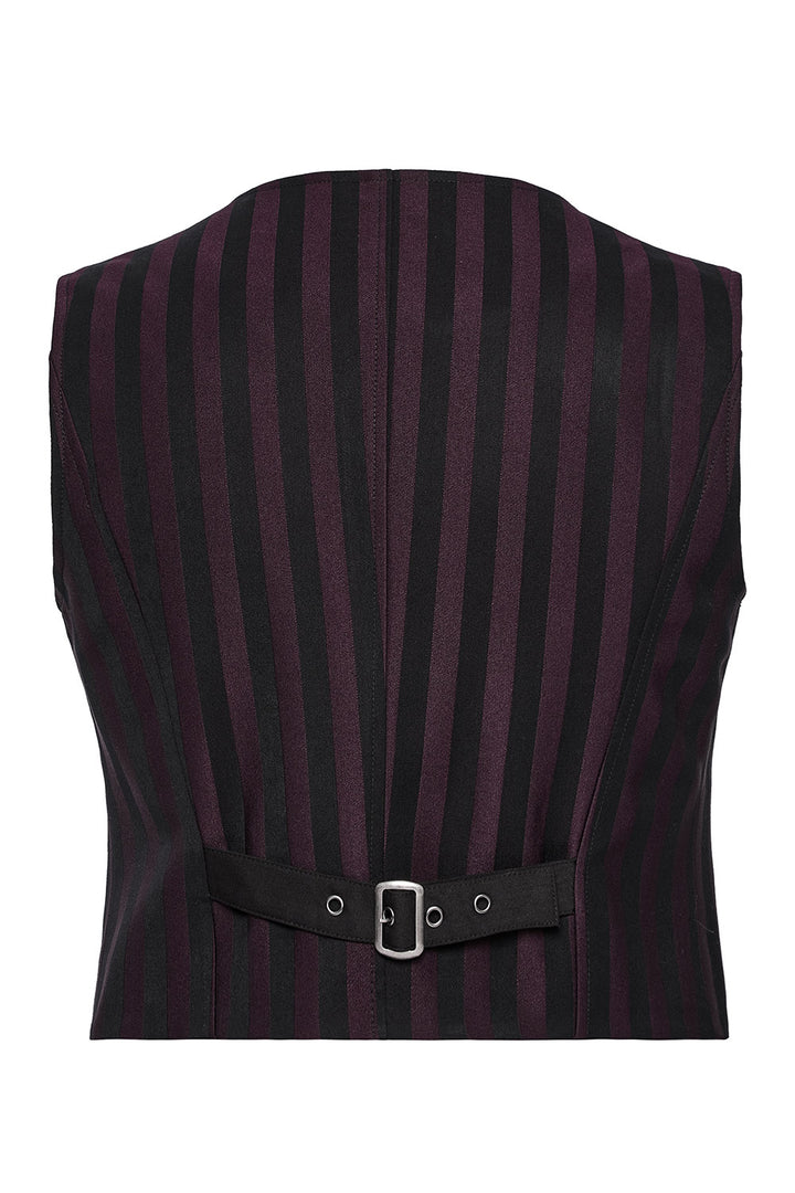black and red striped vest