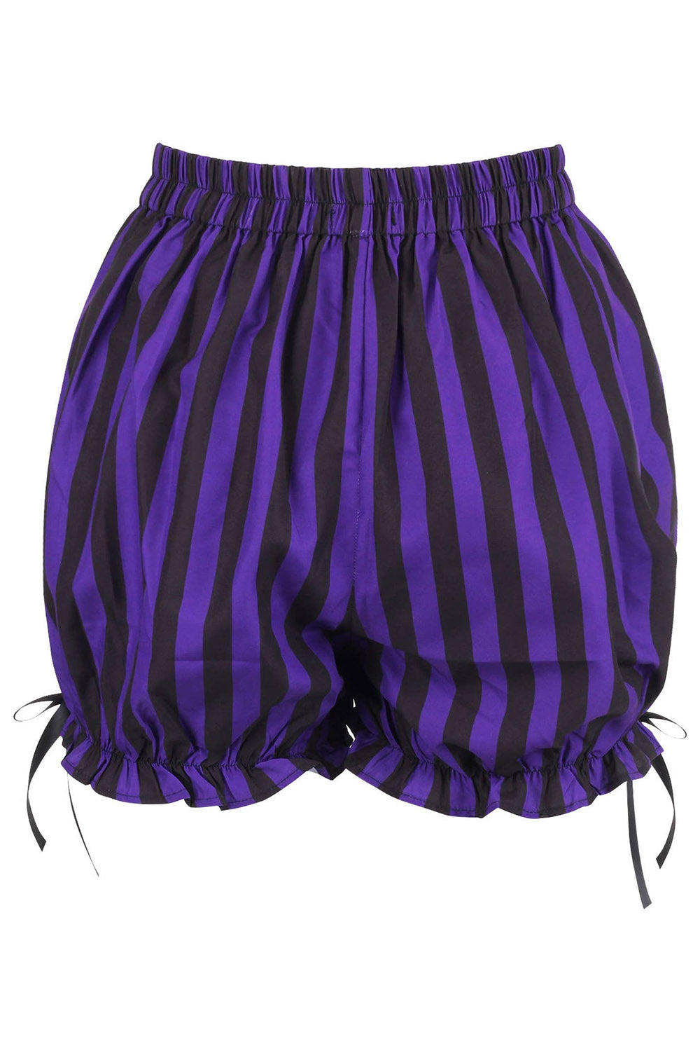 black and purple striped pirate goth bloomer shorts