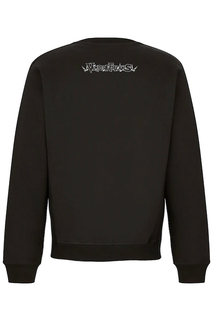 gothic halloween sweatshirt with vampirefreaks logo on the back