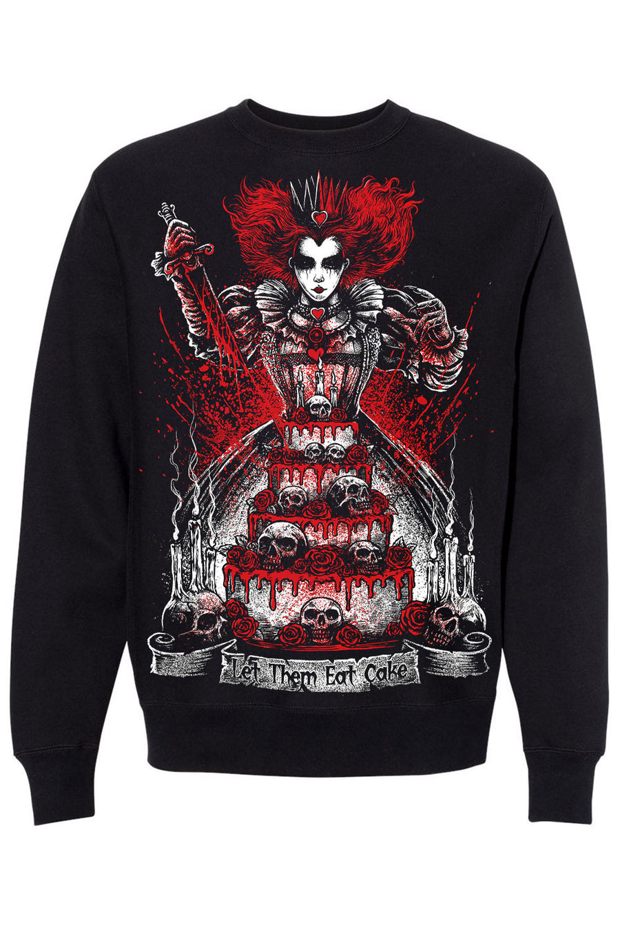queen of hearts black cotton gothic sweater