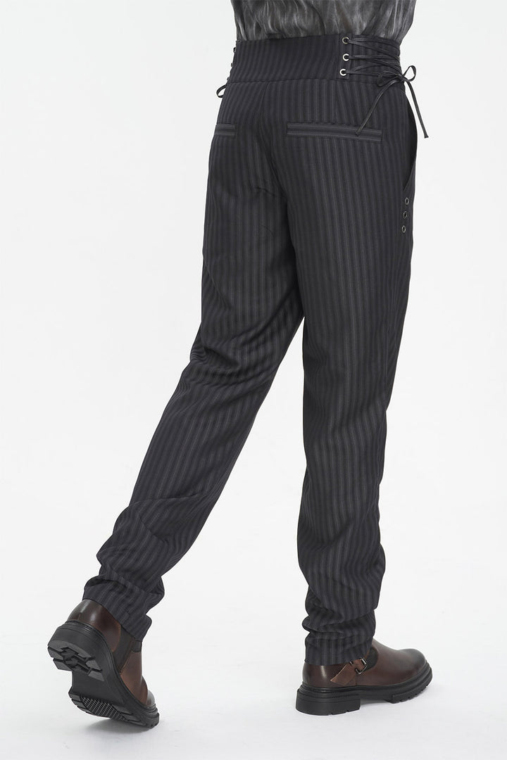 mens grey and black striped pants