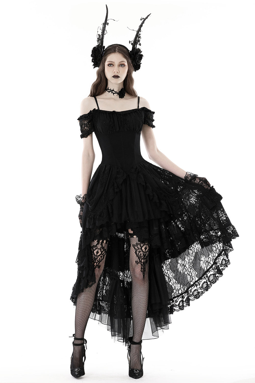 Romantic Ruffles High Low Dress