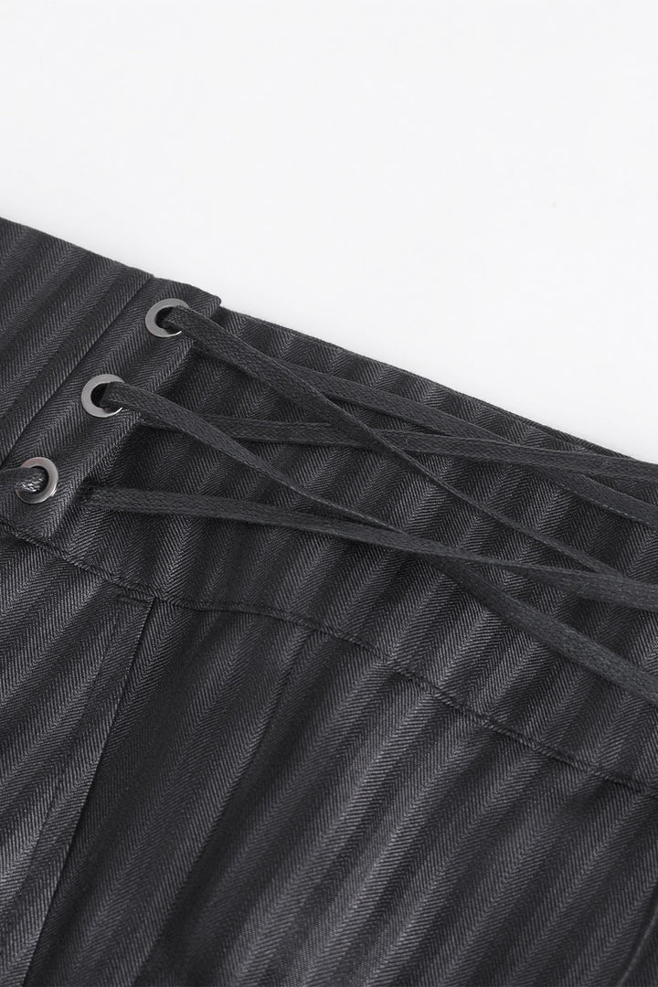 mens striped lace-up steampunk trouser pants