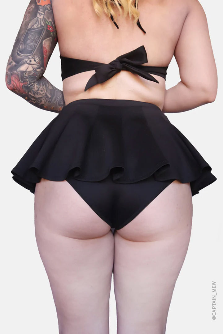 high waisted swim skort for women