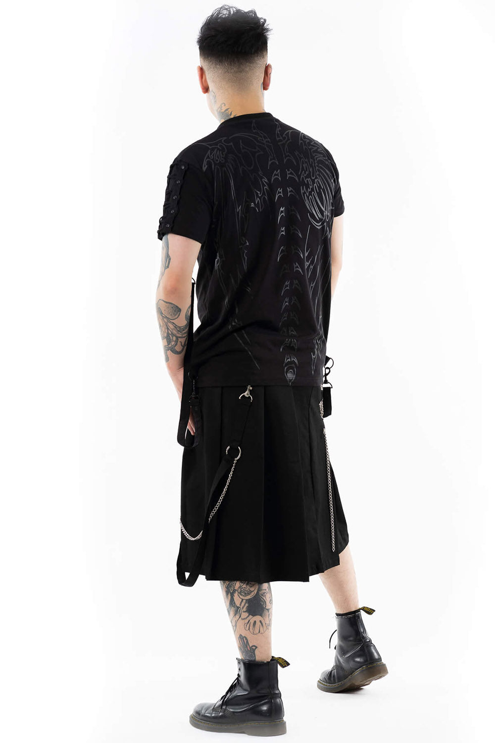 mens black cotton gothic top