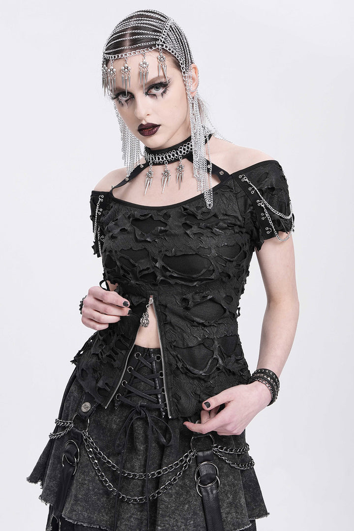 gothic halterneck top by devil fashion