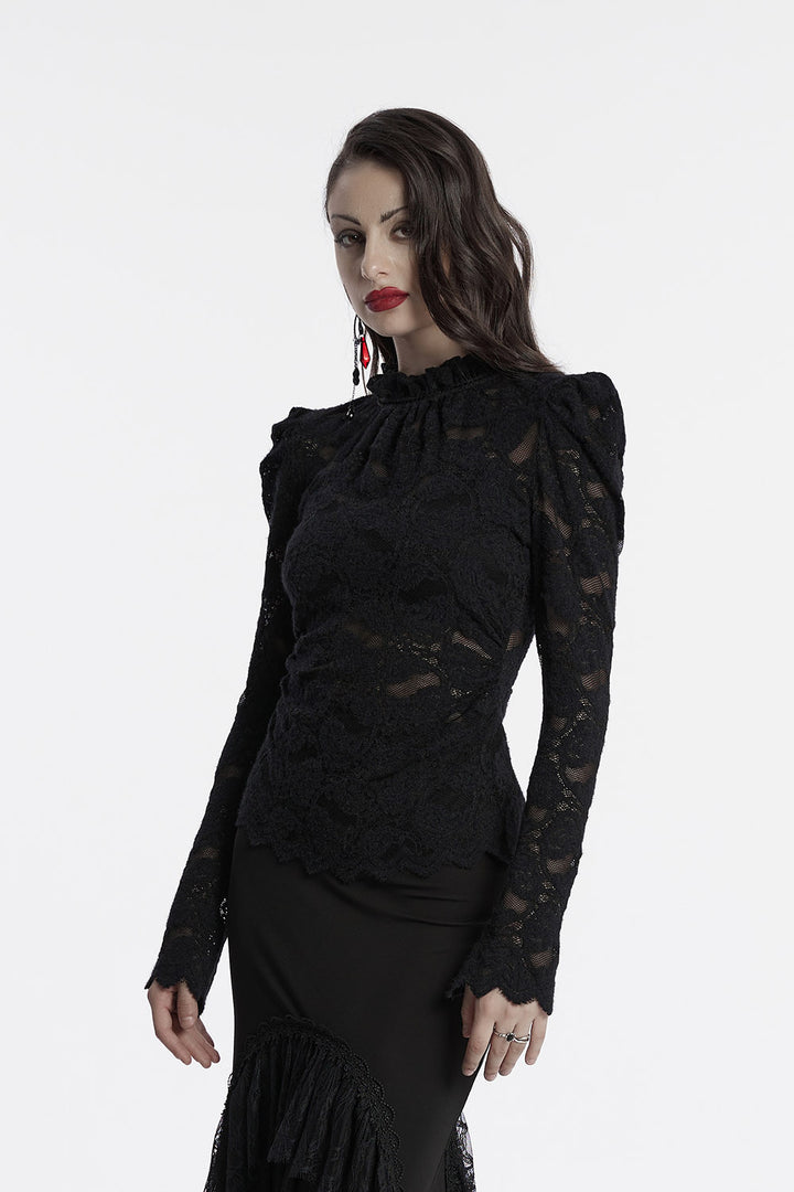 gothic lace turtleneck top