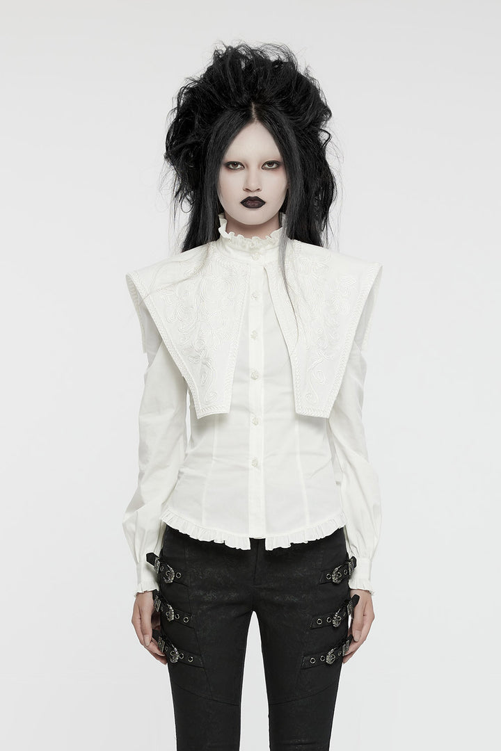 gothic white button up top