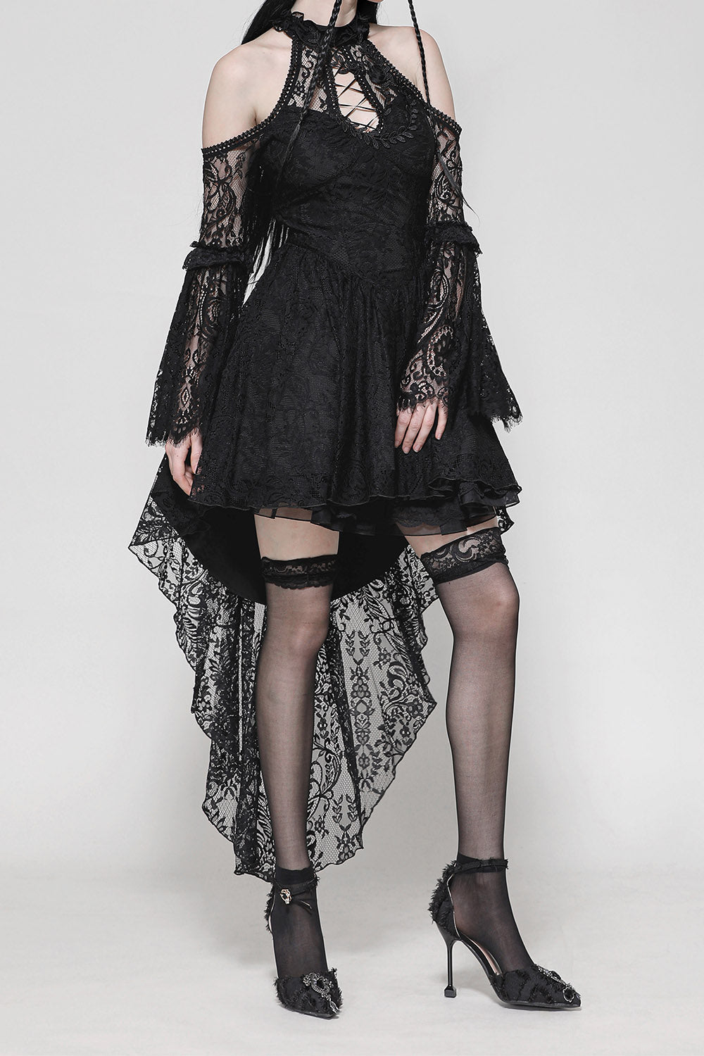Relic Black Lace Halter Dress – VampireFreaks