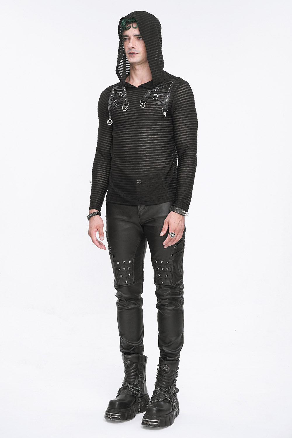punk long sleeve top for men