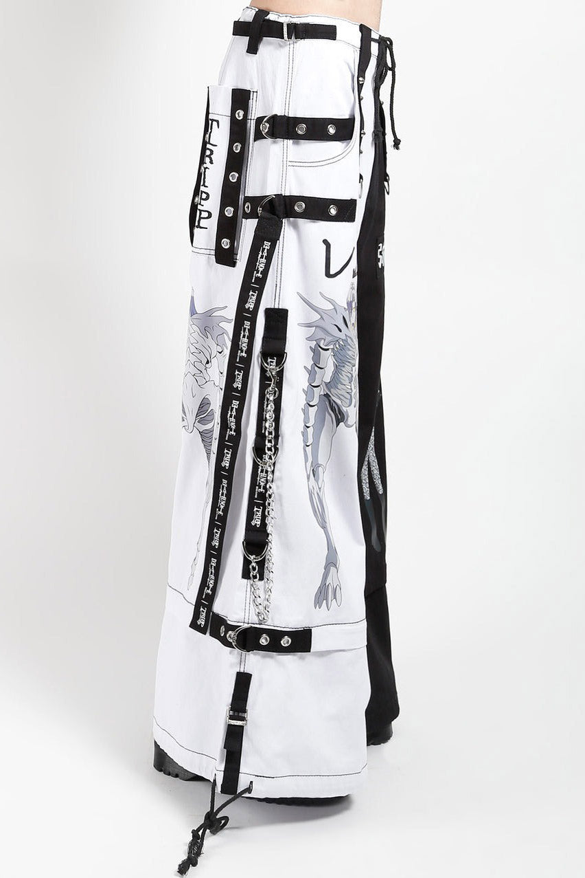 mens white and black split style pants
