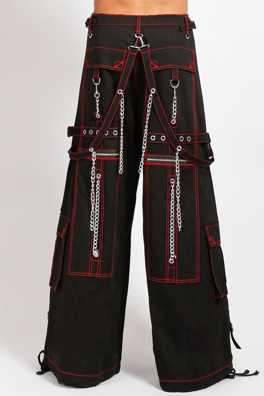 red skull baggy black pants