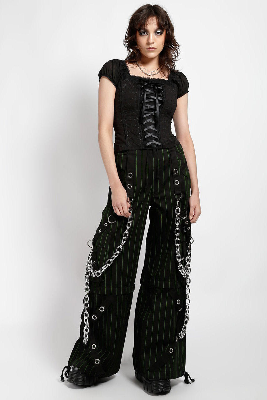 womens androgynous green and black baggy pants by tripp NYC