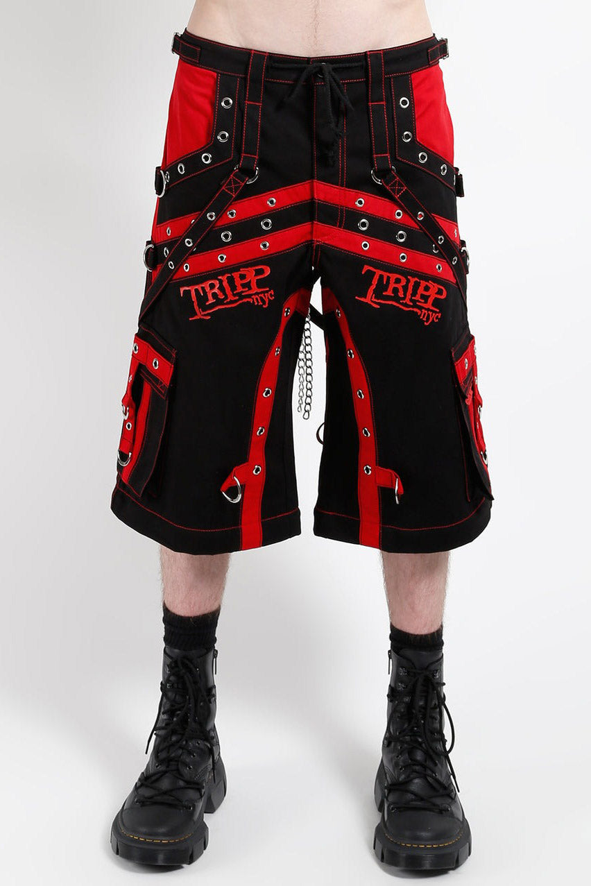 mens long punk shorts