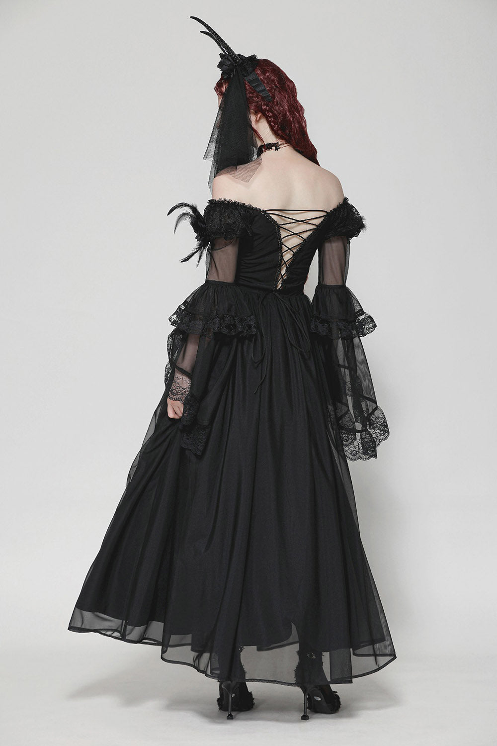 lace up back gothic gown