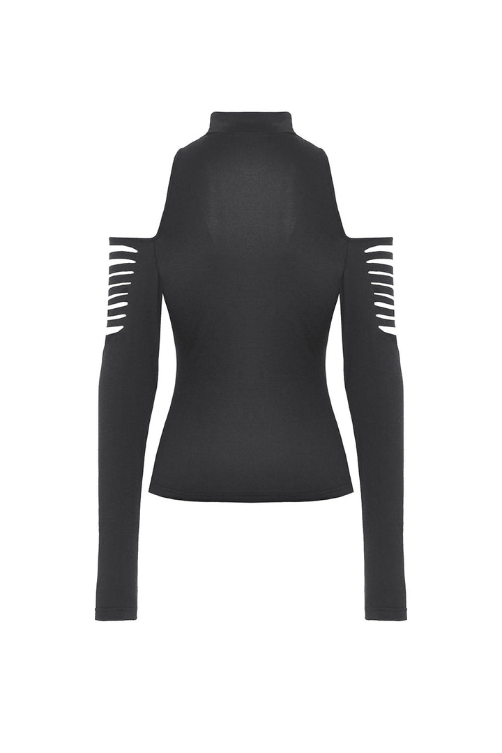 womens cold shoulder grunge top
