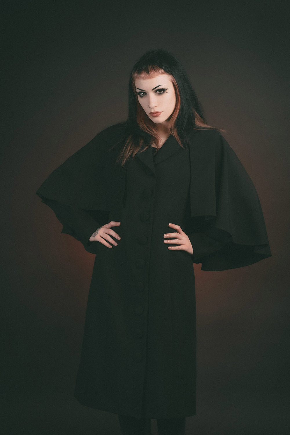 womens winter goth cape