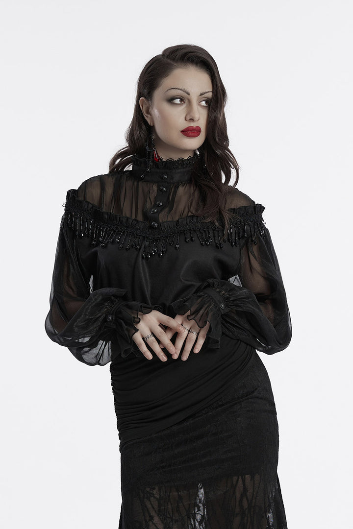 womens beaded gothic blouse