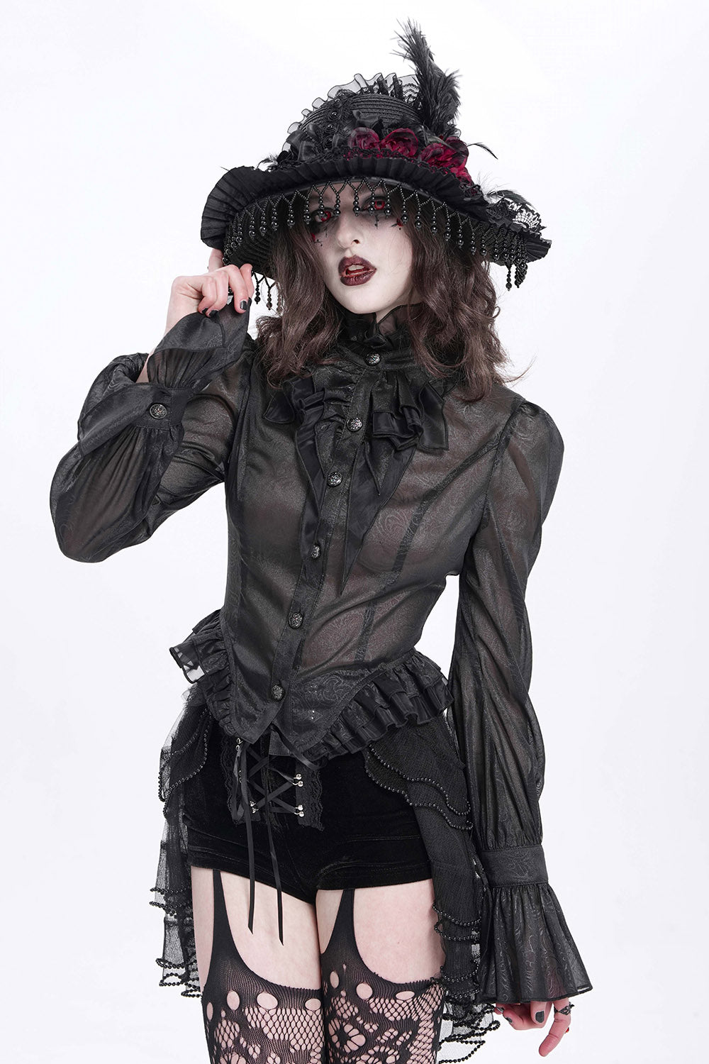 victorian gothic buttoned top