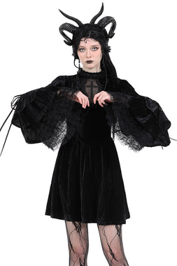 Draculara Black Velvet Dress