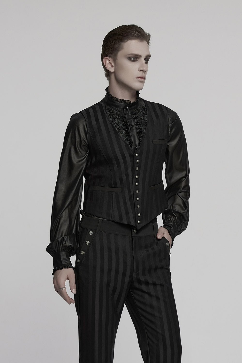 mens button-up vampire goth vest