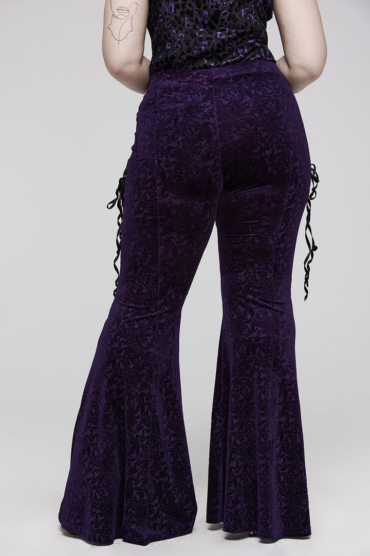 Violette Samt-Schlaghose