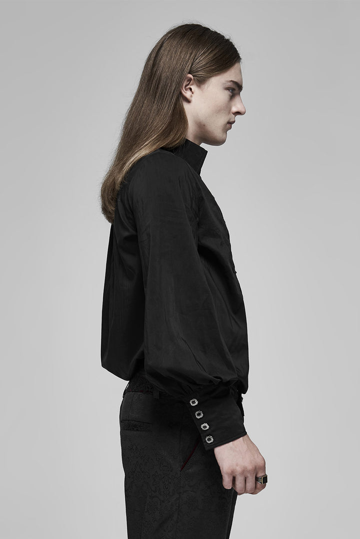 mens deep v neckline gothic long sleeve shirt