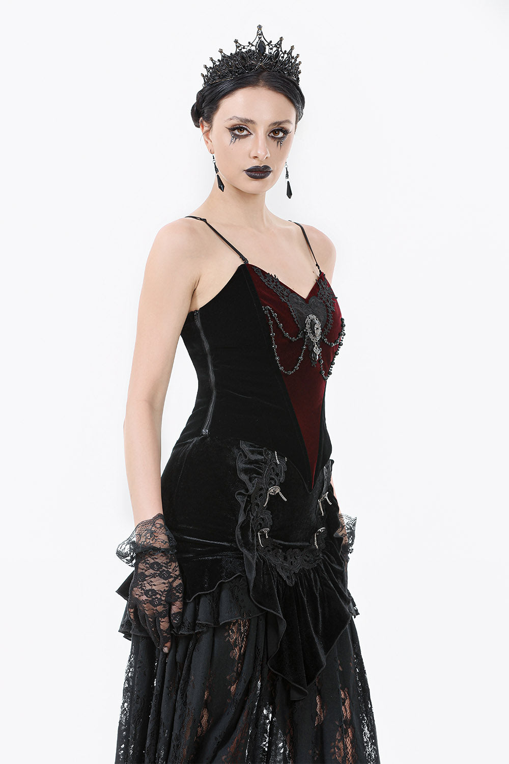 elegant gothic jewel and beaded top