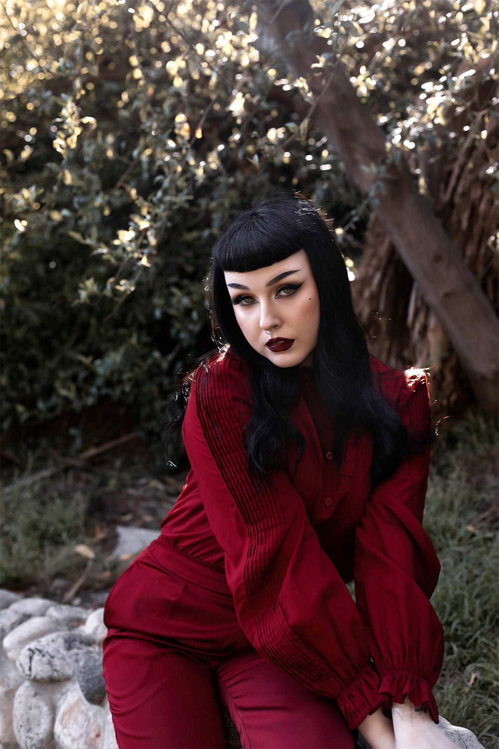 button up vampire blouse