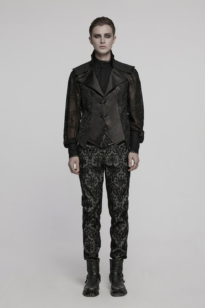 mens black steampunk waistcoat