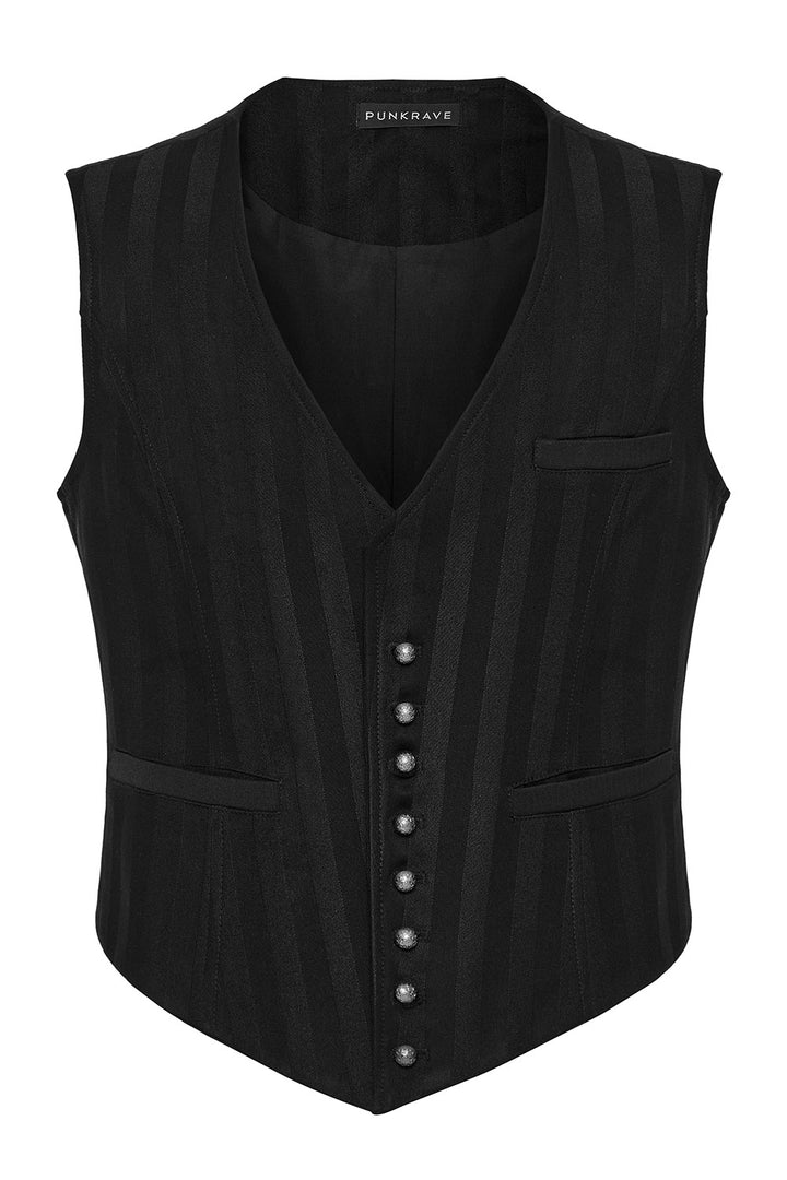 mens gothic black striped waistcoat