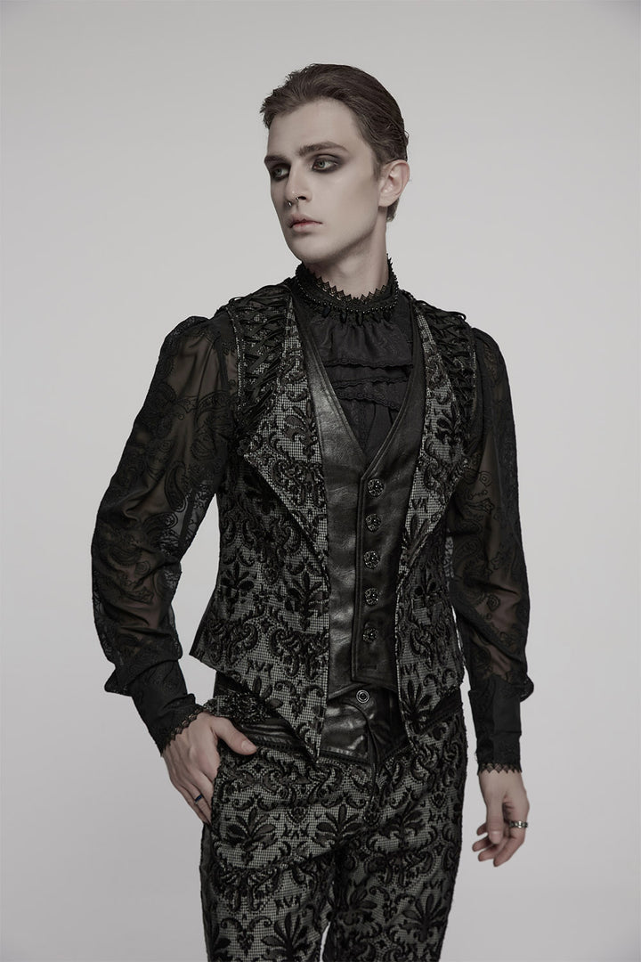 mens gothic damask vest