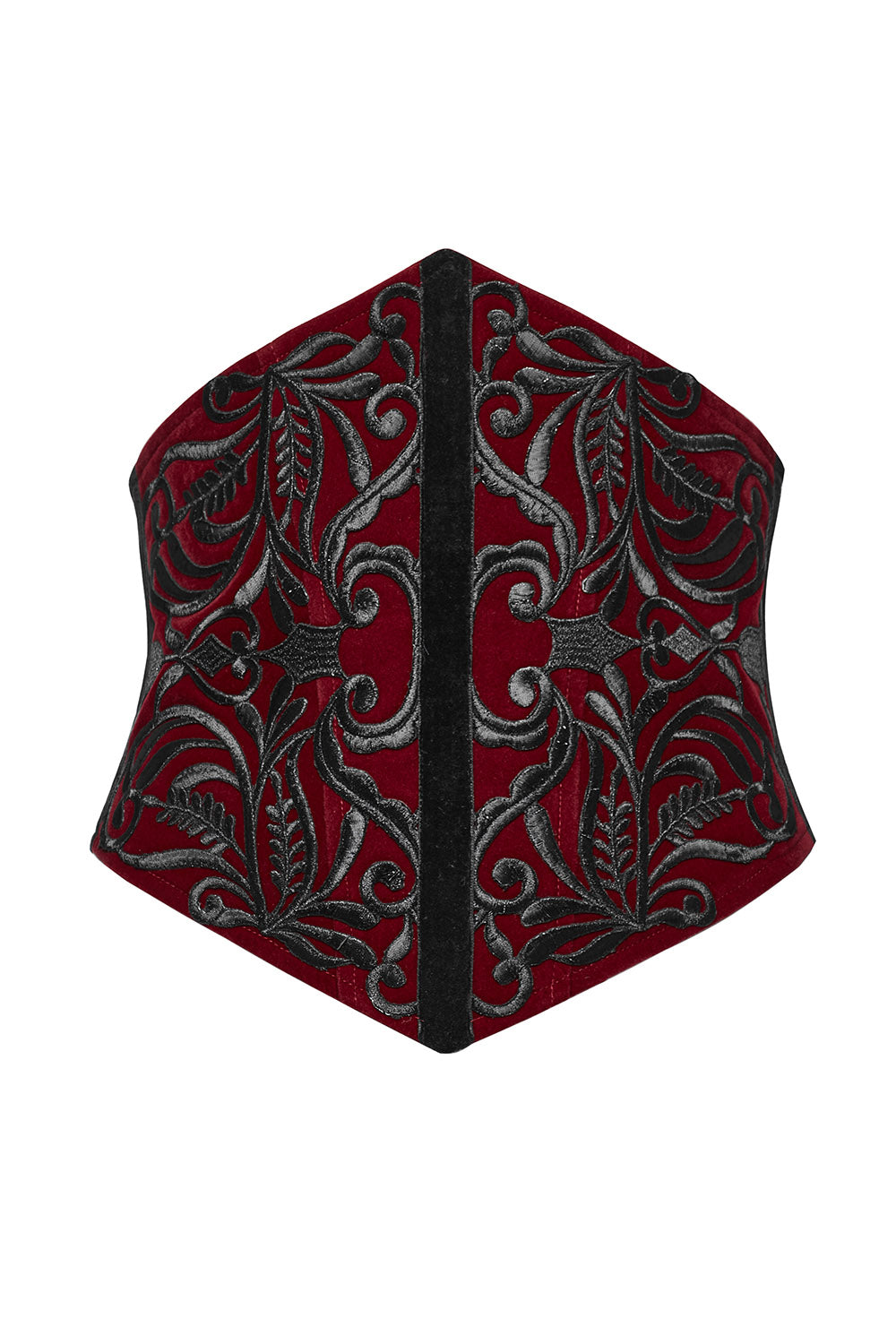 steampunk red and black underbust corset