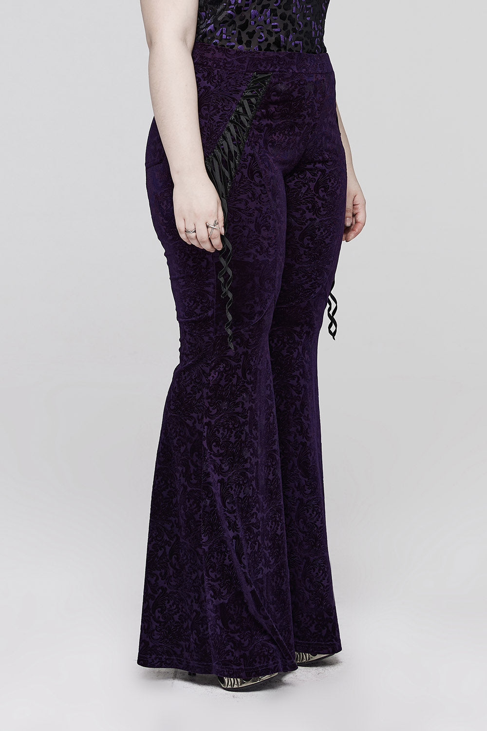 Violet Velvet Bell Bottoms [PURPLE]