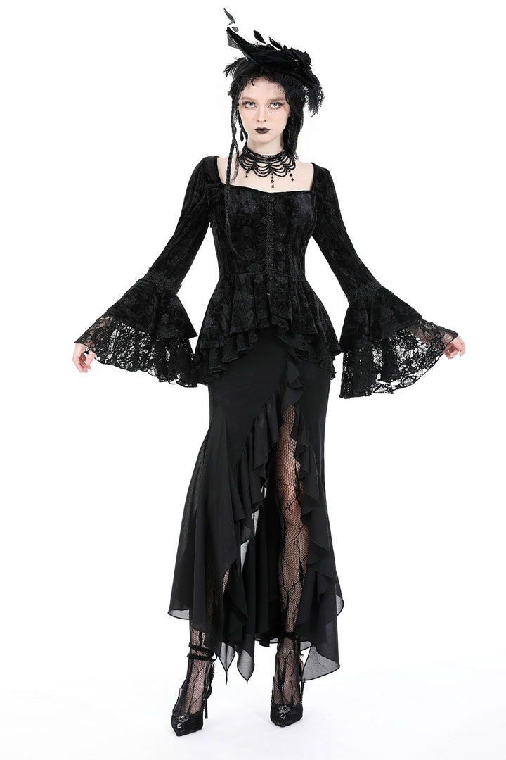gothic flared sleeve top