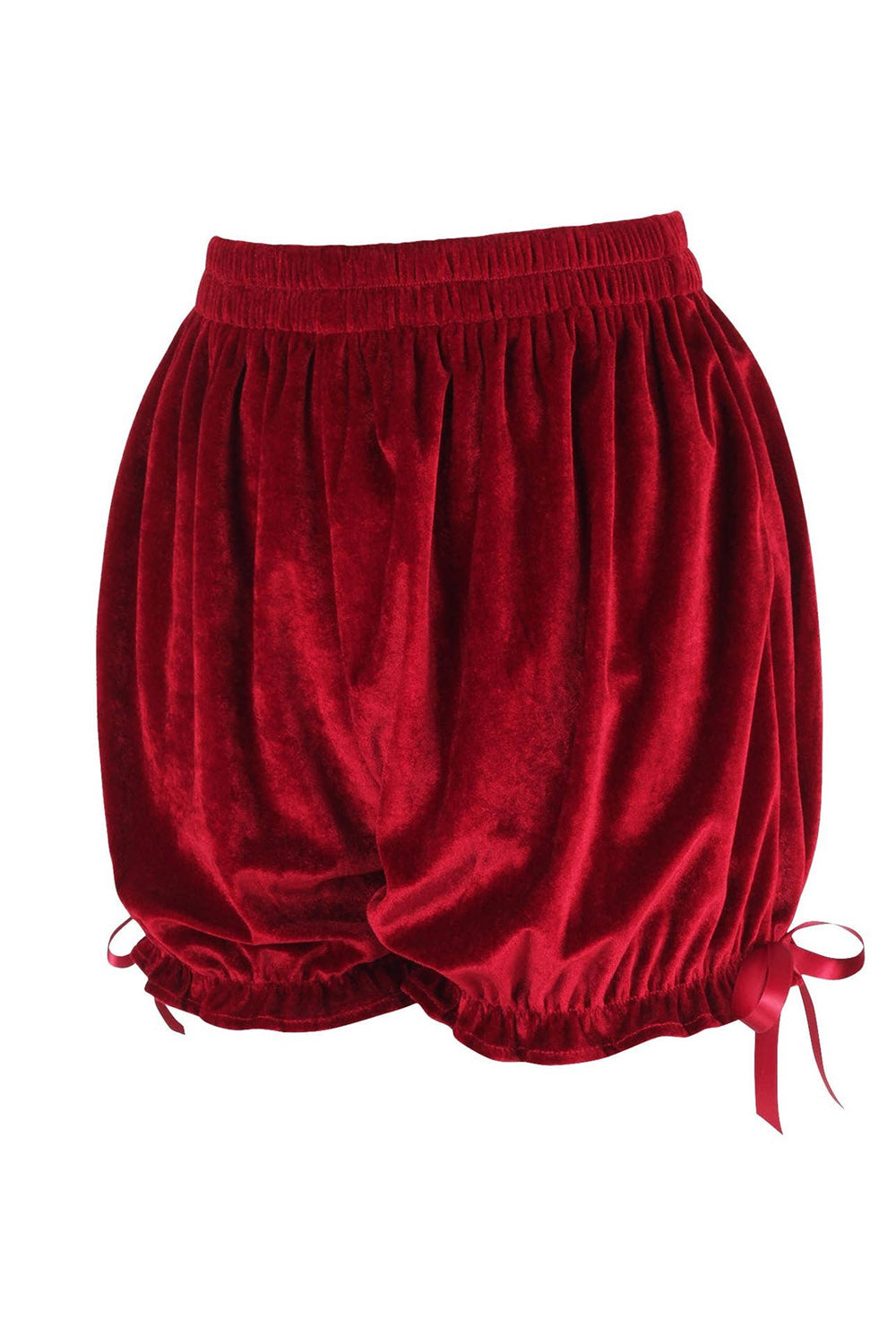 vampire goth dark red velvet ruffled bloomer shorts