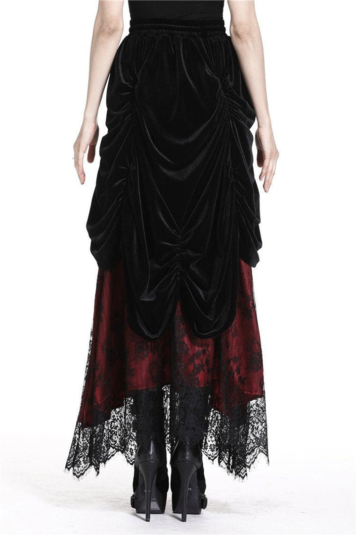 Victorian Goth Bustle Maxi Skirt