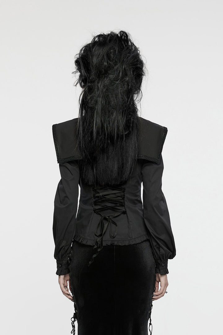 womens gothic oversized collar button down shirt