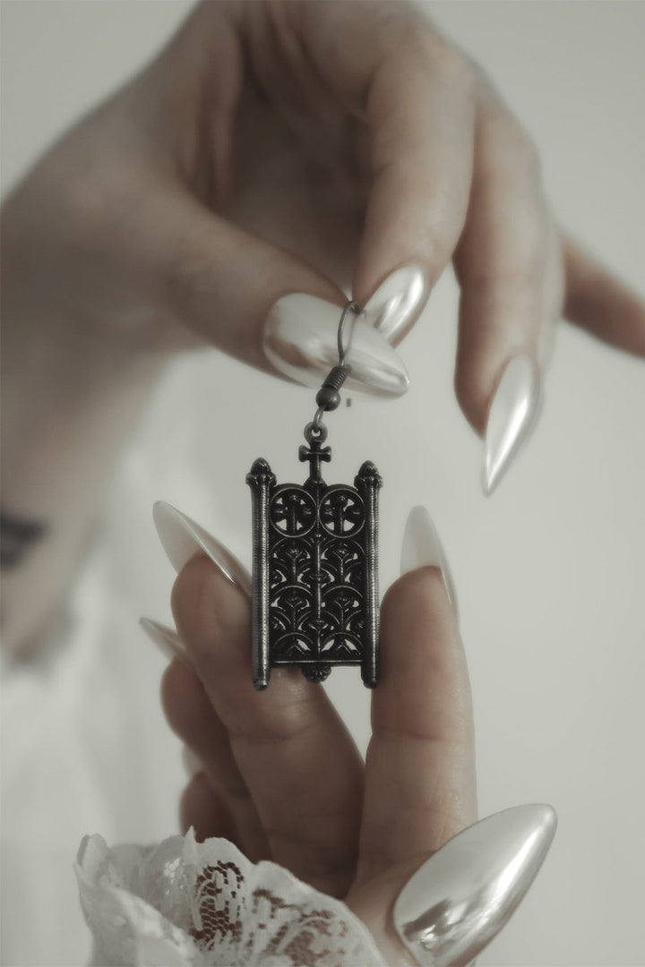 gothic church gates earrings by the pretty cult