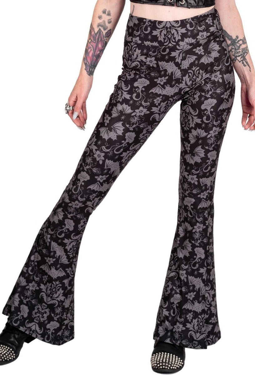 Victorian Damask Bat Hellz Bellz Bell Bottoms