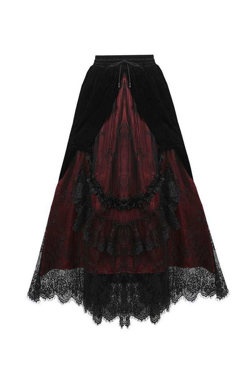 Victorian Goth Bustle Maxi Skirt