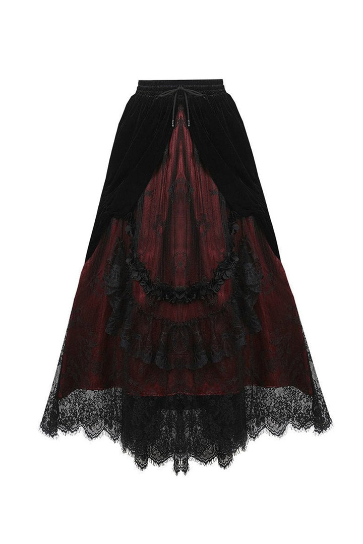 Victorian Goth Bustle Maxi Skirt