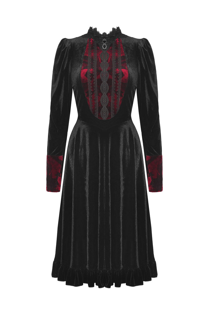lace black velvet dress