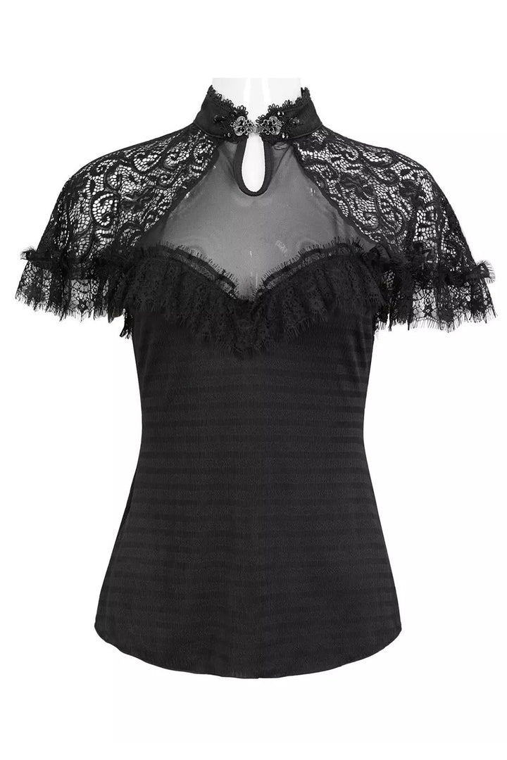 womens high collar gothic blouse